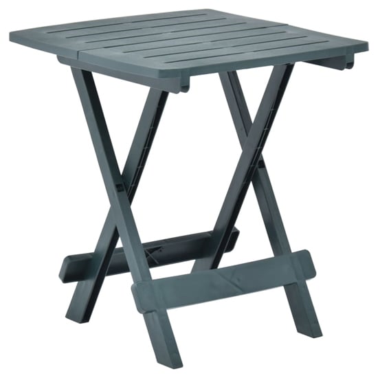 Derik Outdoor Folding Plastic Dining Table In Green