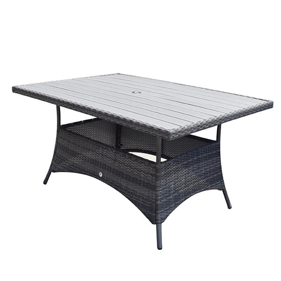 Elysia Wooden Top 150cm Dining Table In Mixed Grey