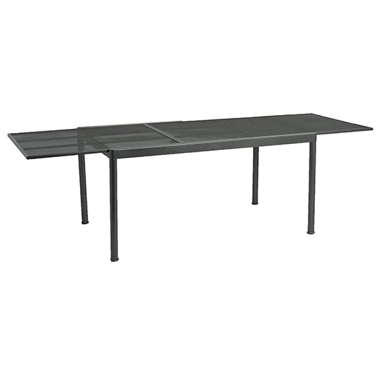 Prats Outdoor Extending Metal Dining Table In Grey