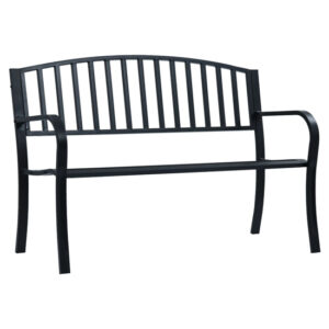 Prisha Steel Garden Seating Bench In Black