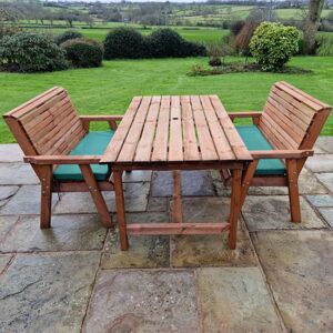 Vail Timber Brown Dining Table Large With 2 Benches And Cushion