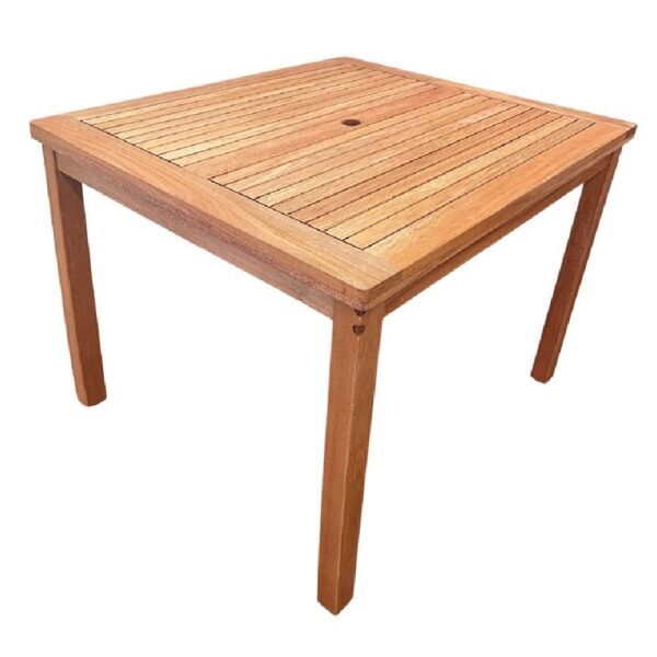 Marfa Wooden Outdoor Square Dining Table In Natural