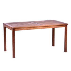 Marfa Wooden Rectangular Dining Table In Brown